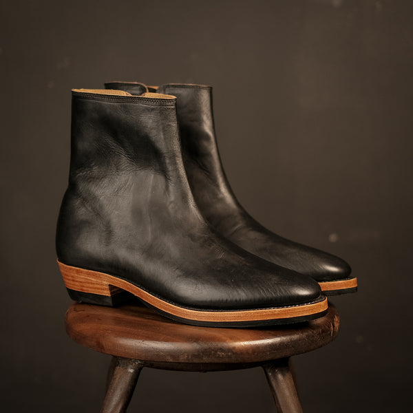 The Stride 'Type 2' - Whole Cut Side Zip Boots Teacore Horsehide Shinki Hikkaku