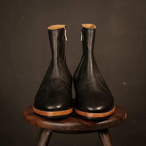 The Stride 'Type 2' - Whole Cut Side Zip Boots Teacore Horsehide Shinki Hikkaku